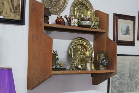 ANTICA MENSOLA DA PARETE IN LEGNO LIBRERIA  VINTAGE DA MURO  POGGIA PIATTI Complementi d'arredo