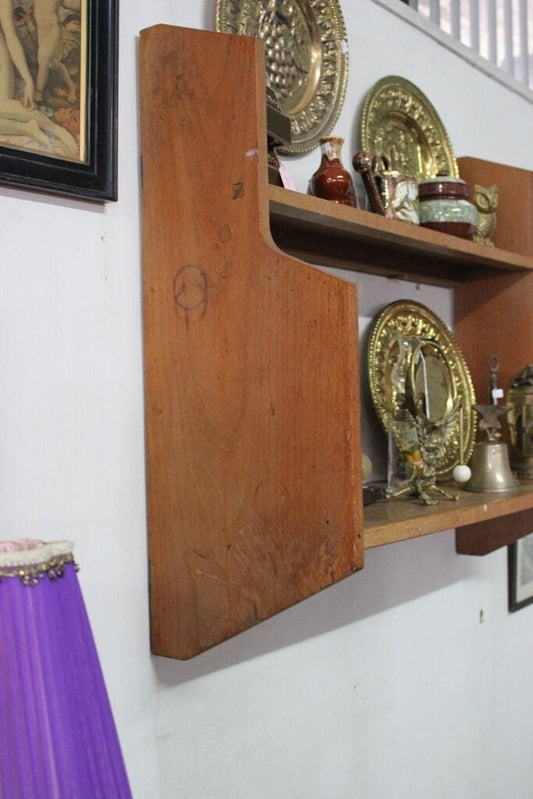 ANTICA MENSOLA DA PARETE IN LEGNO LIBRERIA  VINTAGE DA MURO  POGGIA PIATTI Complementi d'arredo
