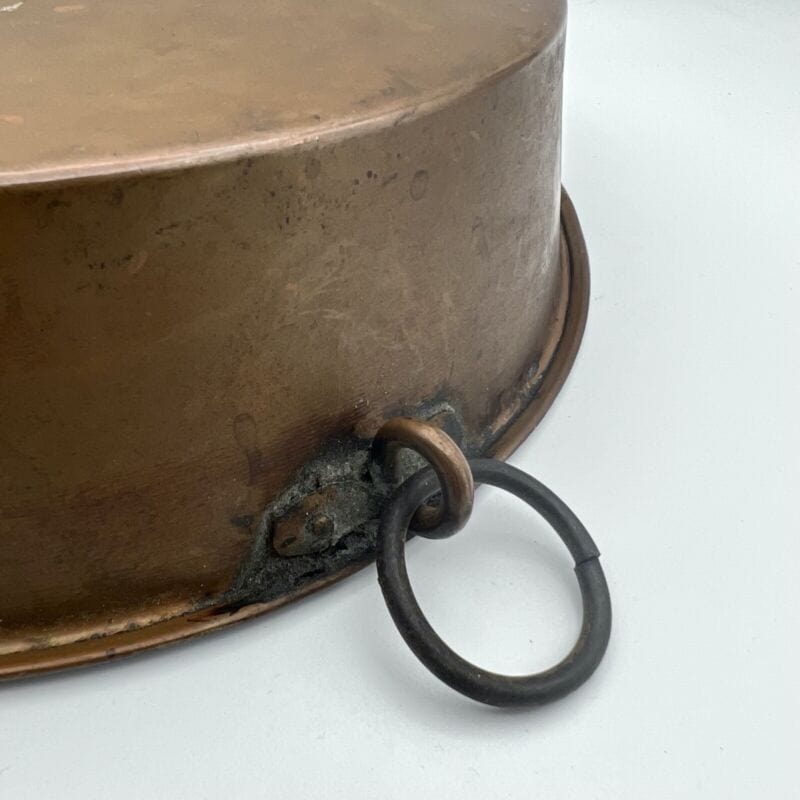 Antica Padella in rame vecchia pentola tegame teglia stagnata casseruola anello Ottone