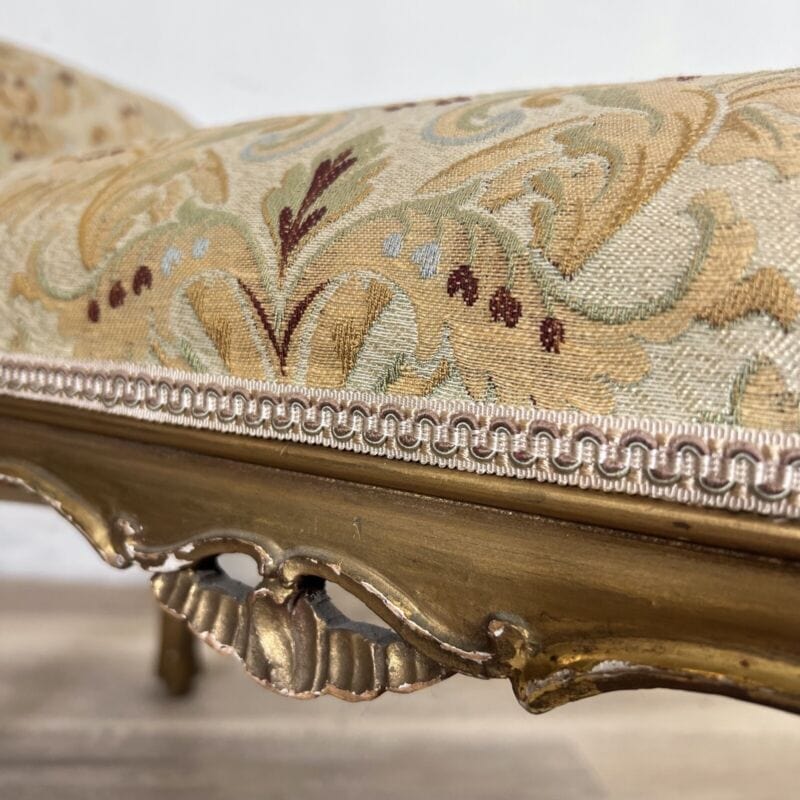 Antica Panchetta dormeuse imbottita panca vintage due posti divanetto barocco Arredamento