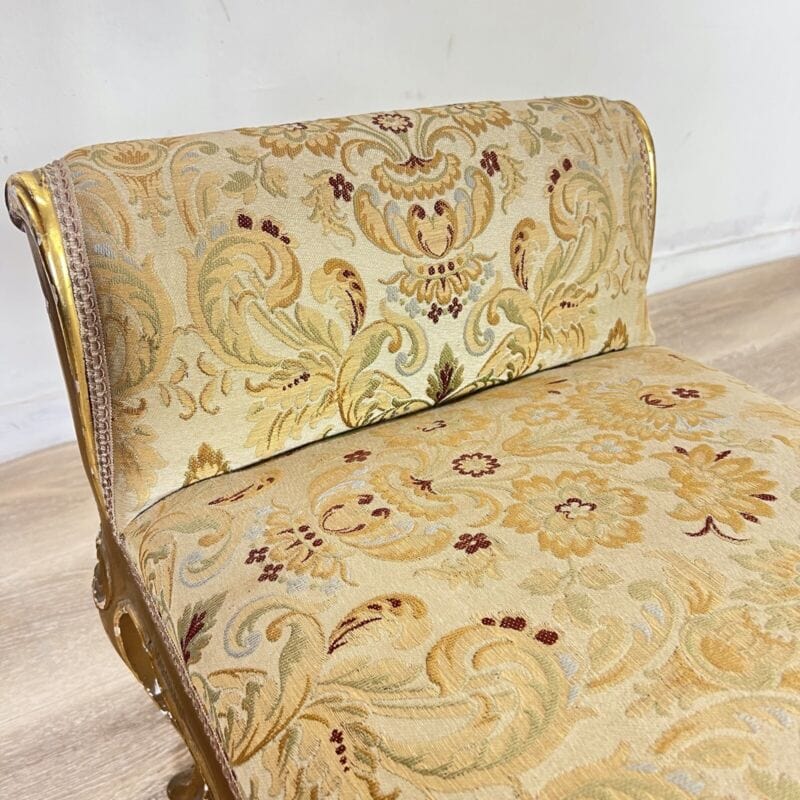 Antica Panchetta dormeuse imbottita panca vintage due posti divanetto barocco Arredamento