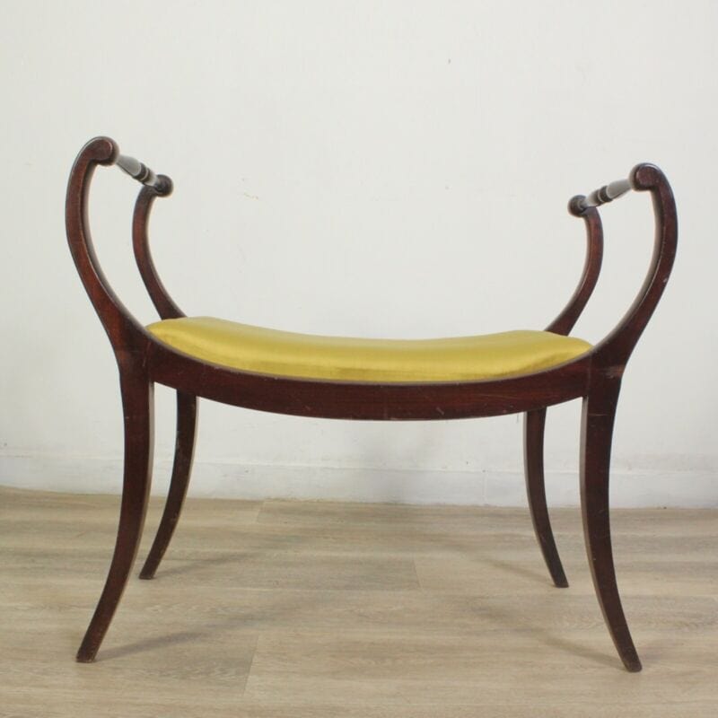 Antica Panchetta dormeuse imbottita sgabello vintage stile 800 divanetto panca Arredamento