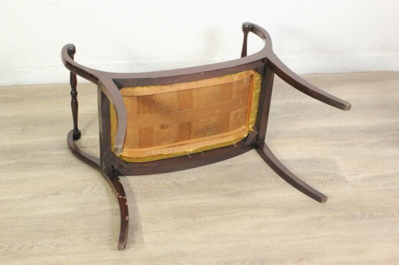 Antica Panchetta dormeuse imbottita sgabello vintage stile 800 divanetto panca Arredamento