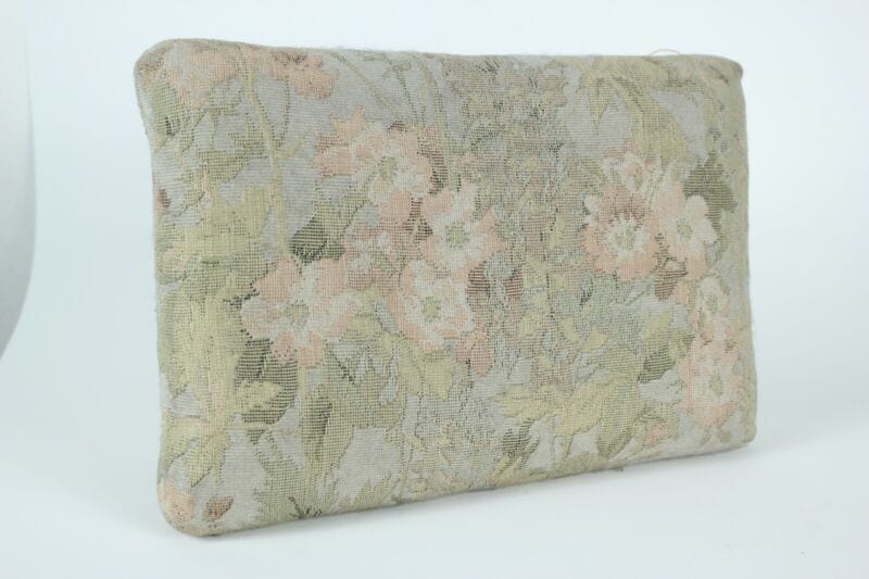 Antica Panchetta imbottita sgabello pouf panca in legno e tessuto stile 800 Arredamento