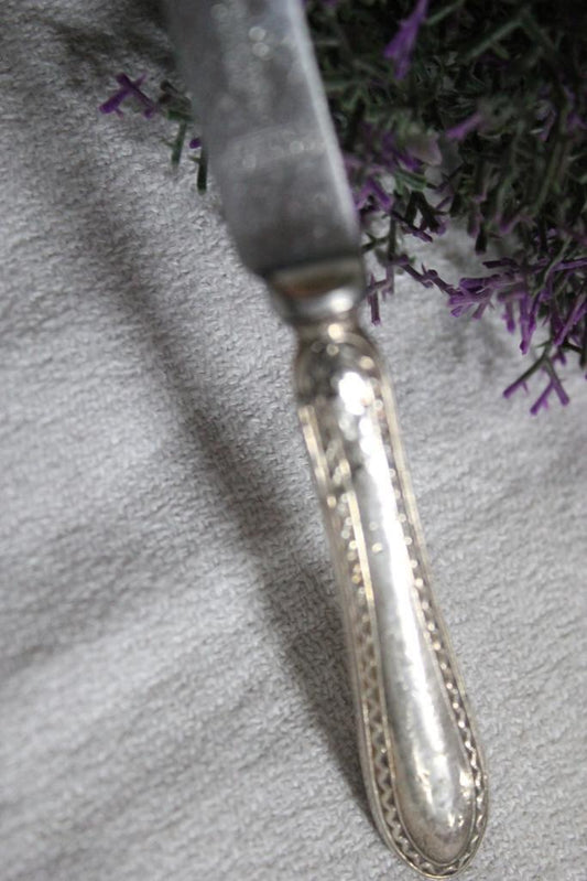 ANTICA POSATA IN ARGENTO STERLING   COLTELLO VINTAGE DA BURRO COLTELLINO Sheffield & Argento