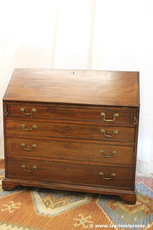 ANTICA RIBALTA  IN LEGNO DI MOGANO L.cm106 SECRETAIRE TRUMEAU 800 ANTIQUE BUREAU Arredamento