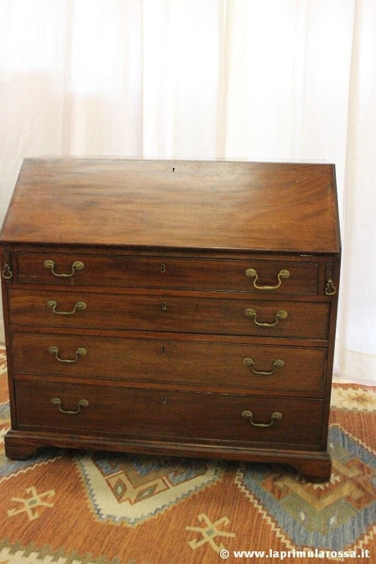 ANTICA RIBALTA  IN LEGNO DI MOGANO L.cm106 SECRETAIRE TRUMEAU 800 ANTIQUE BUREAU Arredamento