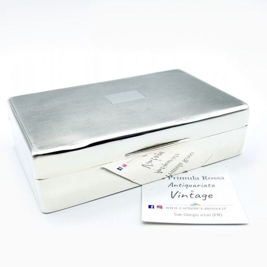 Antica Scatola portagioie in Argento 925 contenitore portasigarette stile deco Sheffield & Argento
