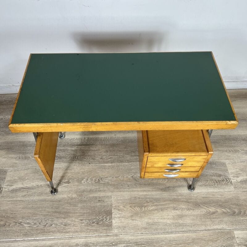 Antica Scrivania da bambino piccolo scrittoio  MidCentury anni 50  gambe cromate Arredamento