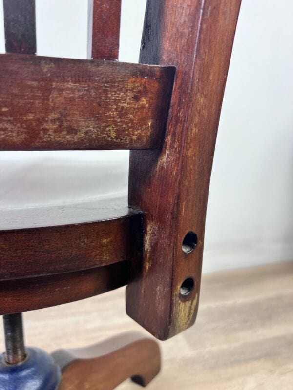 Antica sedia da scrivania girevole in legno altezza regolabile inglese ufficio Arredamento