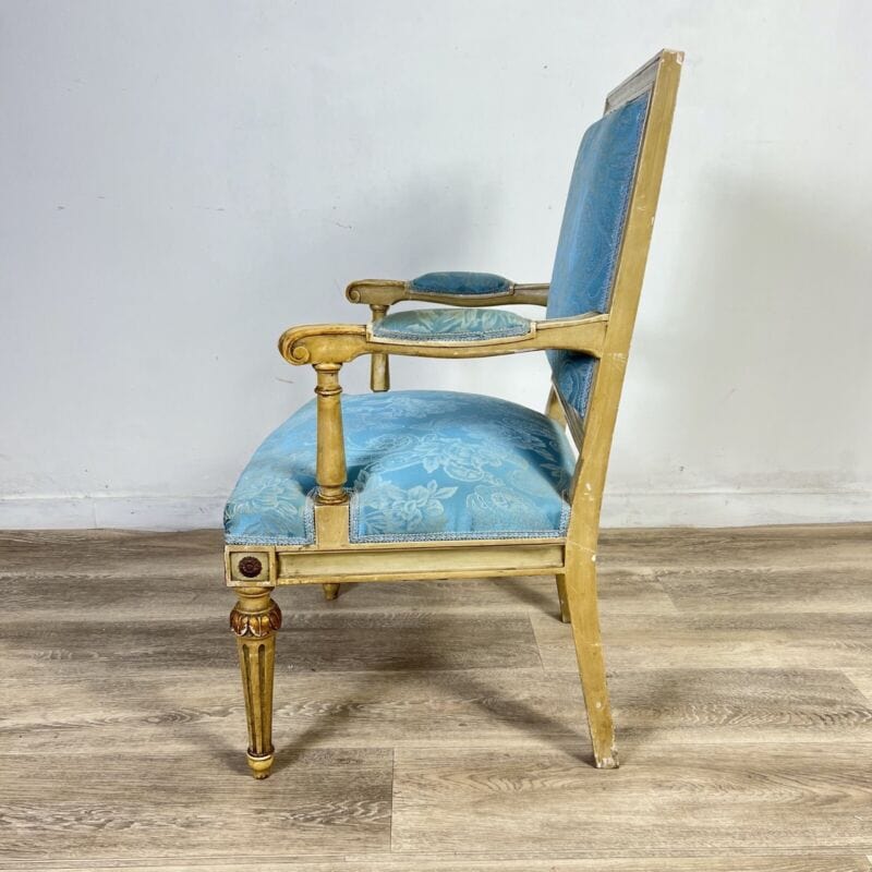 Sedia Poltrona Luigi Xvi Antica Sedia Imbottita Con Braccioli