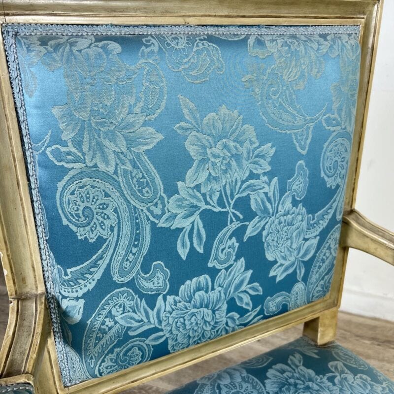 Antica sedia imbottita con braccioli poltrona poltroncina  stile Luigi XVI Arredamento