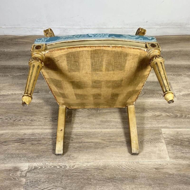 Antica sedia imbottita con braccioli poltrona poltroncina  stile Luigi XVI Arredamento