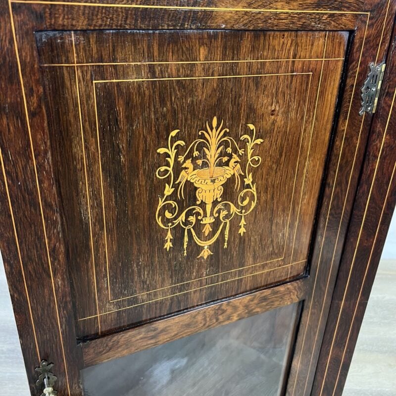Antica Vetrina piccola cristalliera vetrinetta libreria in legno d' epoca 800 Arredamento