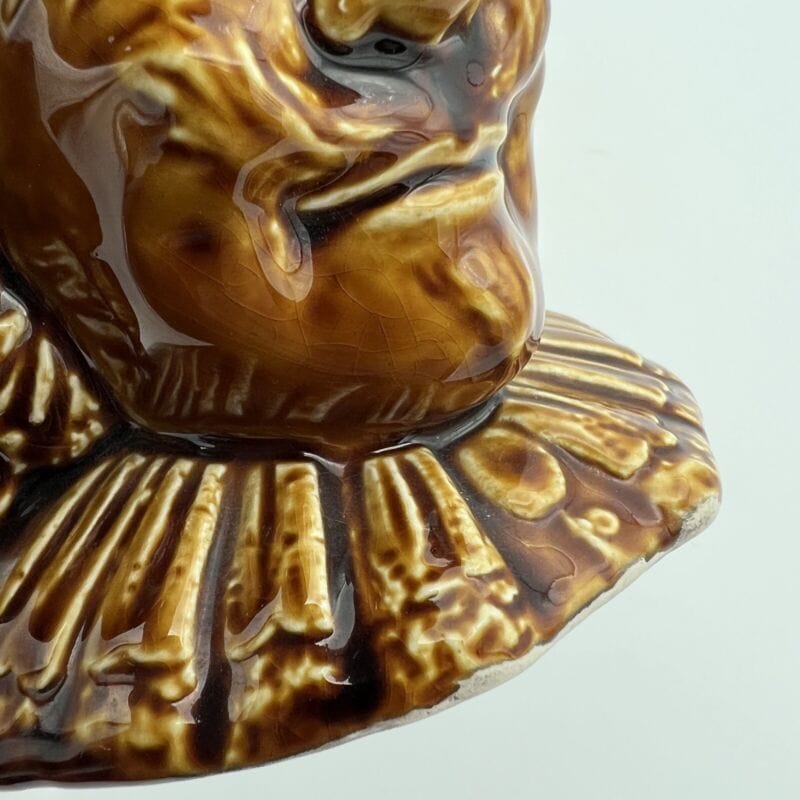 Antico Boccale in ceramica Inglese  Volto con manico Cavaliere da per collezione Ceramiche e Porcellane