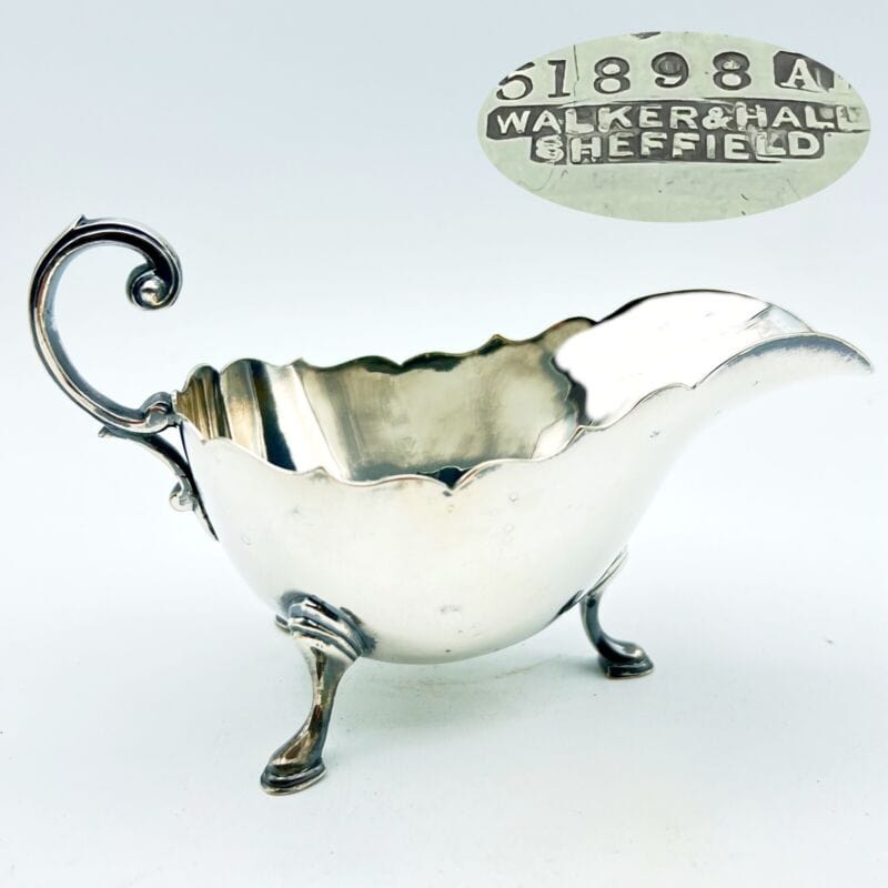 ANTICO BRICCO SALSIERA IN ARGENTO SHEFFIELD SILVER PLATE INGLESE 1920 Sheffield & Argento