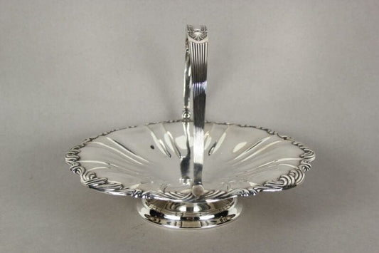 Antico cestino in silver plated centrotavola inglese in argento sheffield manico Sheffield & Argento