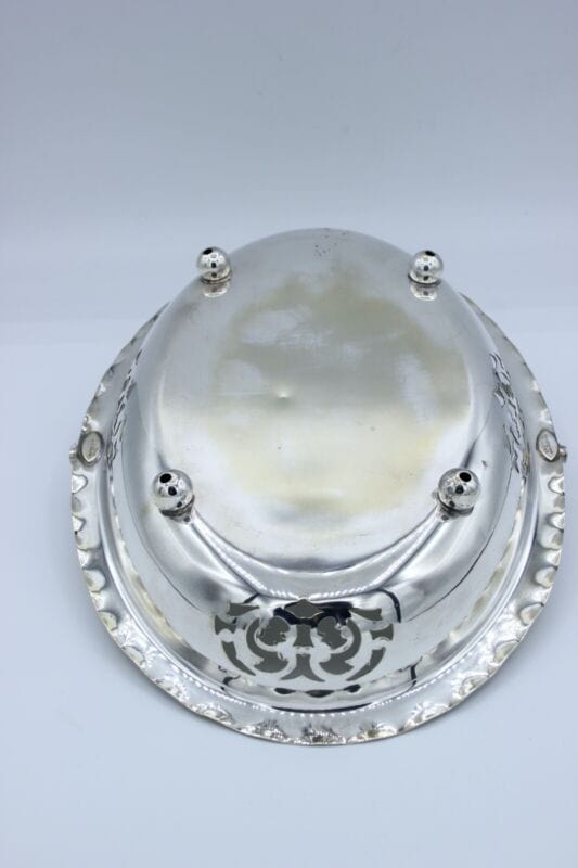 Antico cestino in silver plated centrotavola inglese in argento sheffield manico Sheffield & Argento
