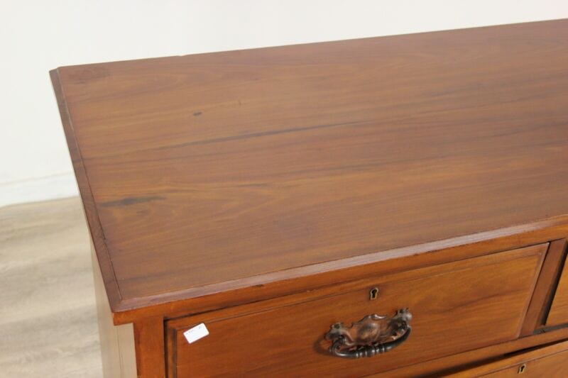 ANTICO COMÒ CASSETTONE CASSETTIERA IN LEGNO DI NOCE CHIARO INGLESE D'EPOCA Arredamento