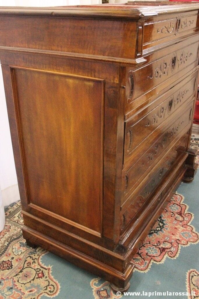 ANTICO COMO ITALIANO IN NOCE L. CM 120 - CASSETTIERA EPOCA 800  CHEST DRAWERS Arredamento