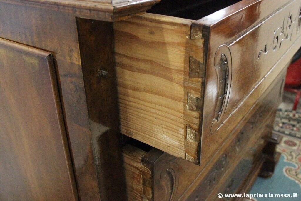 ANTICO COMO ITALIANO IN NOCE L. CM 120 - CASSETTIERA EPOCA 800  CHEST DRAWERS Arredamento
