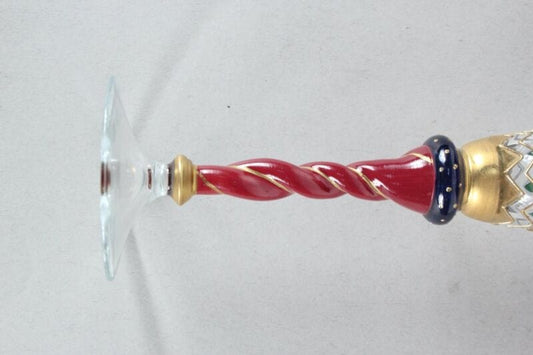 Antico Flute in vetro per champagne bicchiere a calice natalizio da collezione Vetri e Cristalli
