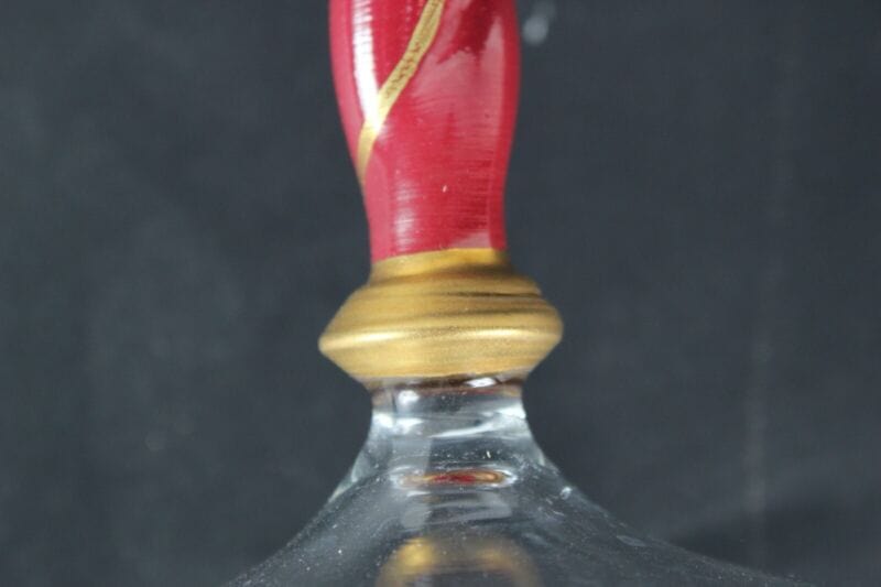 Antico Flute in vetro per champagne bicchiere a calice natalizio natale d'epoca Vetri e Cristalli