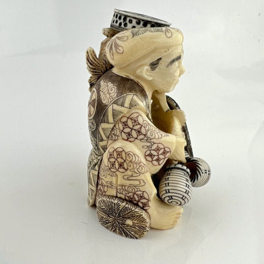 Antico Okimono Scultura Giapponese