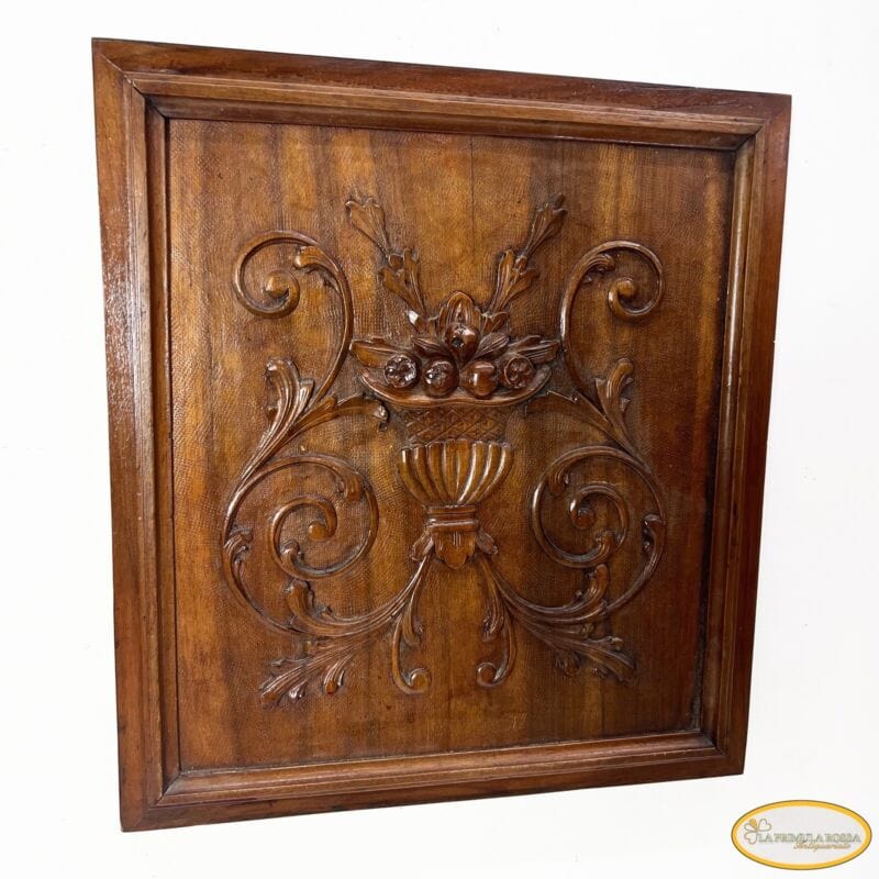 Antico pannello intaglio decorativo vecchio fregio in legno scolpito d' epoca Restauro
