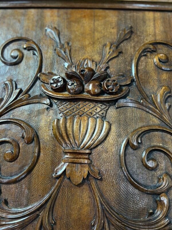 Antico pannello intaglio decorativo vecchio fregio in legno scolpito d' epoca Restauro