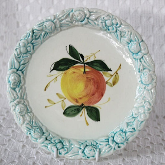 Antico Piatto decorativo vintage in ceramica da appendere a muro frutti mela Ceramiche e Porcellane