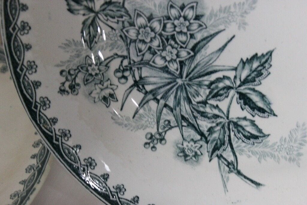 ANTICO PIATTO FRANCESE IN CERAMICA TERRAGLIA 23 cm  VINTAGE CHINA FRENCH PLATE Ceramiche e Porcellane