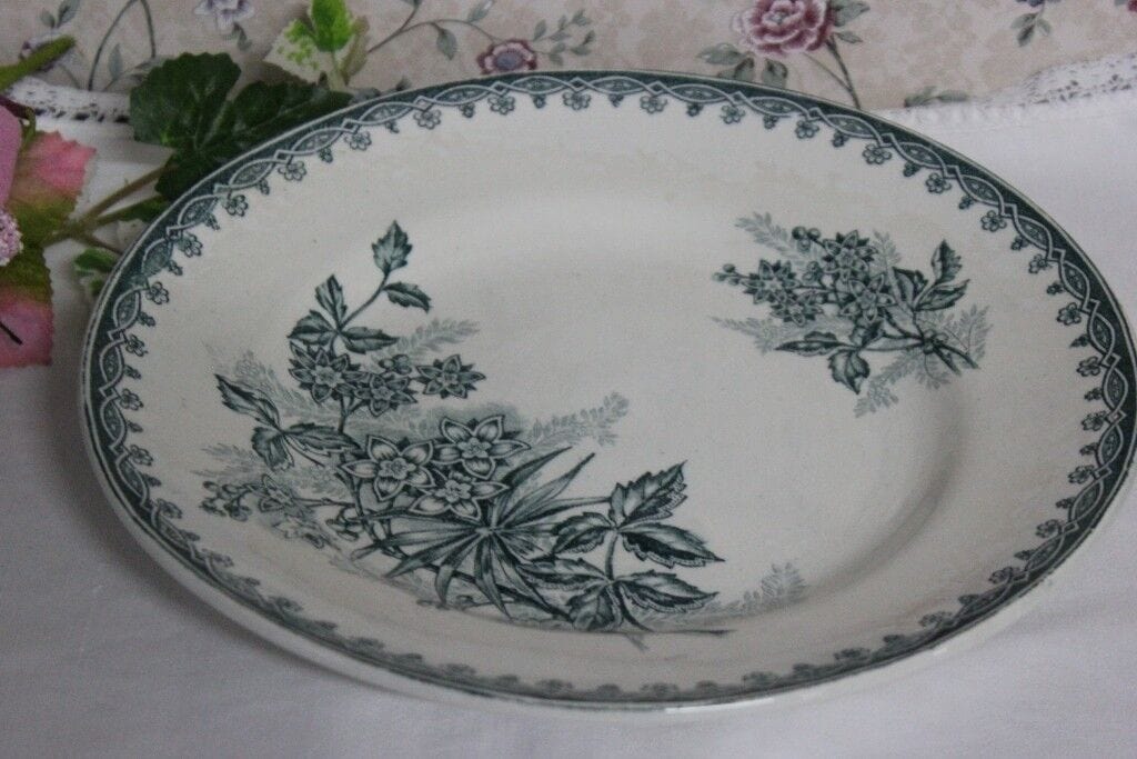 ANTICO PIATTO FRANCESE IN CERAMICA TERRAGLIA 23 cm  VINTAGE CHINA FRENCH PLATE Ceramiche e Porcellane