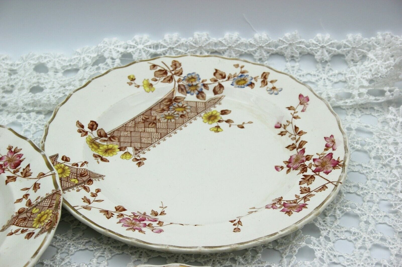 ANTICO PIATTO IN CERAMICA INGLESE SERVIZIO DI PIATTI ANTICHI EPOCA 1800 KEELING Ceramiche e Porcellane