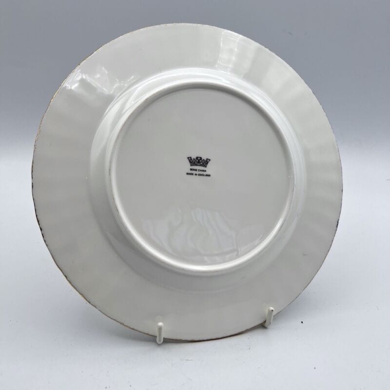 Antico piatto inglese decorativo in porcellana dipinto a mano fiori papaveri Ceramiche e Porcellane