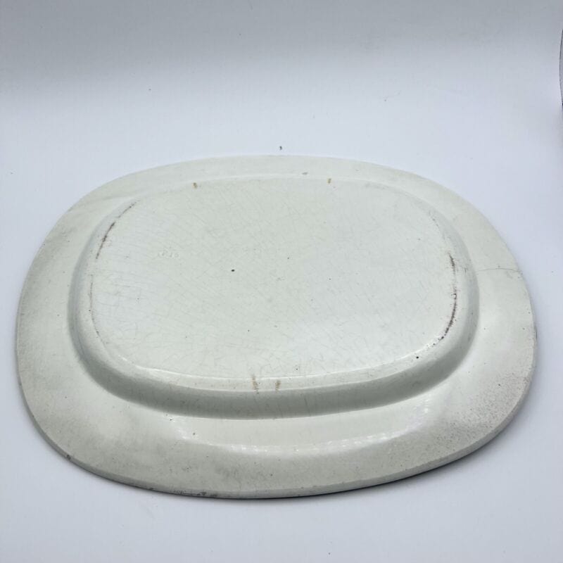 Antico Piatto Vassoio in ceramica terraglia da portata ovale vecchio d'epoca 800 Ceramiche e Porcellane