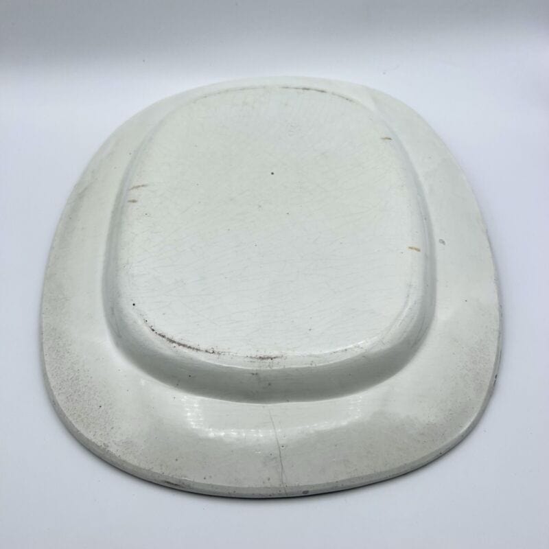 Antico Piatto Vassoio in ceramica terraglia da portata ovale vecchio d'epoca 800 Ceramiche e Porcellane