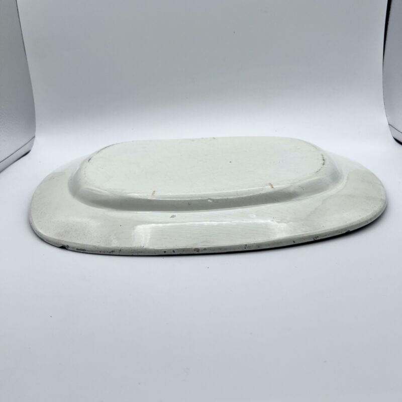 Antico Piatto Vassoio in ceramica terraglia da portata ovale vecchio d'epoca 800 Ceramiche e Porcellane