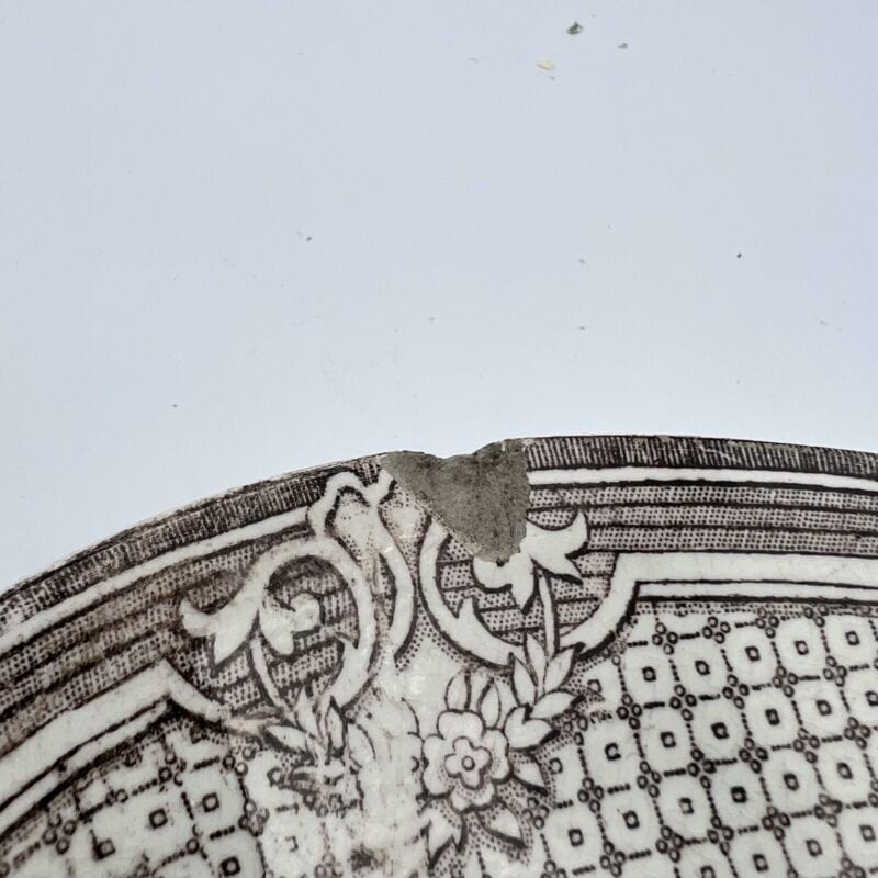 Antico Piatto Vassoio in ceramica terraglia da portata ovale vecchio d'epoca 800 Ceramiche e Porcellane