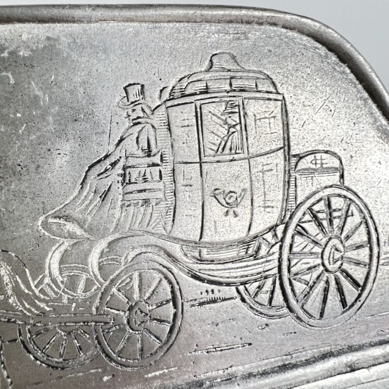 Antico portalettere porta posta portadocumenti da scrivania stile Art Nouveau Complementi d'arredo