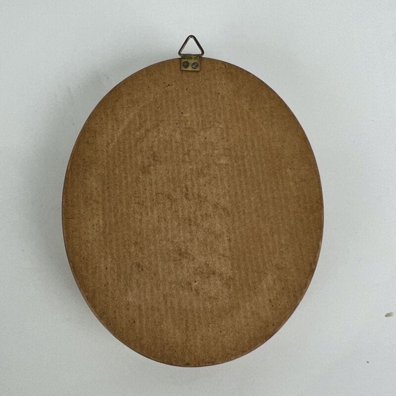 Antico quadretto Ovale quadro oro vintage miniatura dipinto Fiori in legno Quadri