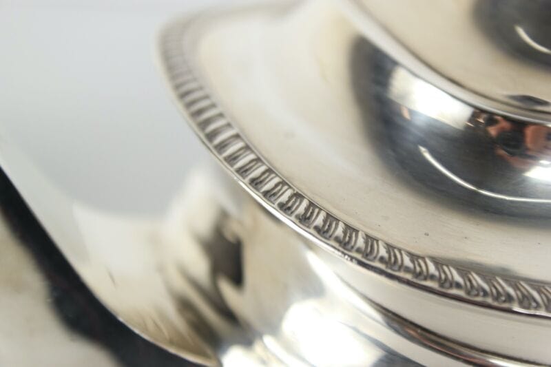 Antico servizio da the inglese in argento 925 sterling teiera d'epoca set tè Sheffield & Argento