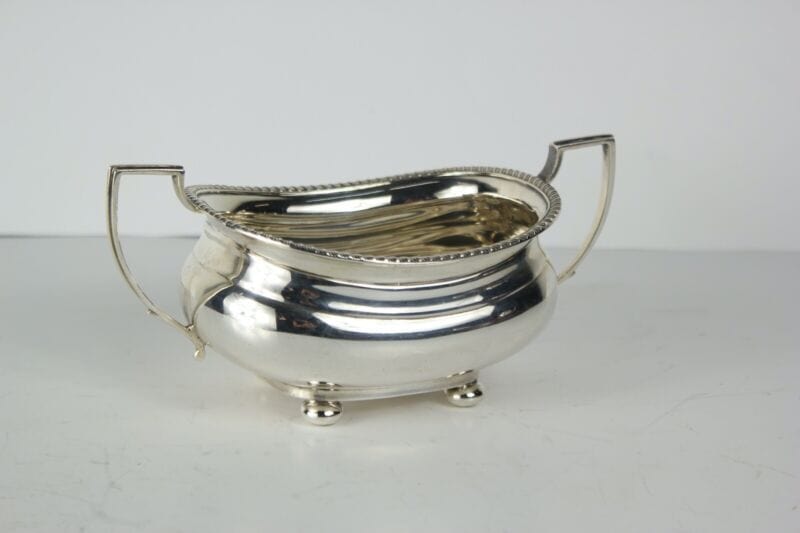 Antico servizio da the inglese in argento 925 sterling teiera d'epoca set tè Sheffield & Argento