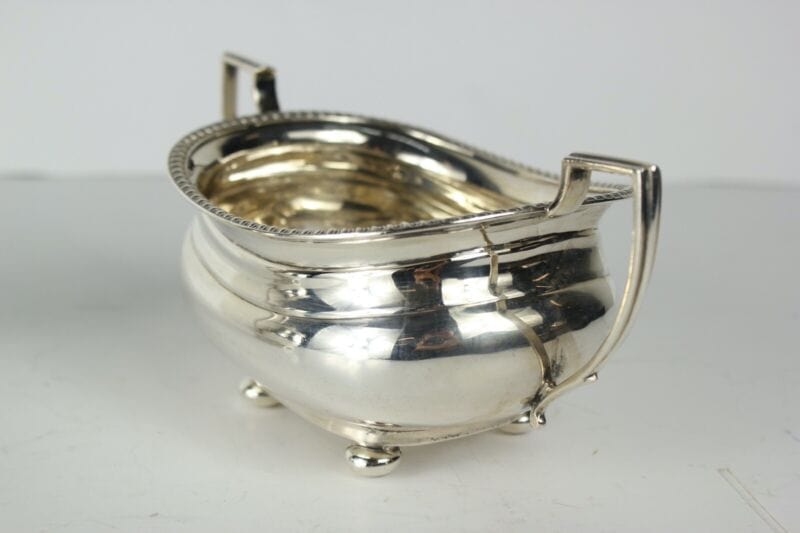 Antico servizio da the inglese in argento 925 sterling teiera d'epoca set tè Sheffield & Argento