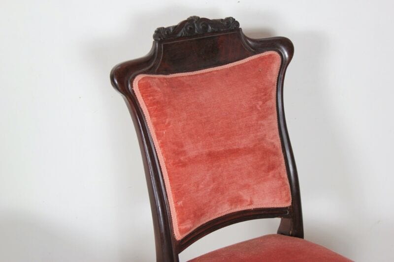 Antico Set Coppia di sedie sedia inglese in mogano vittoriane epoca 800 Arredamento