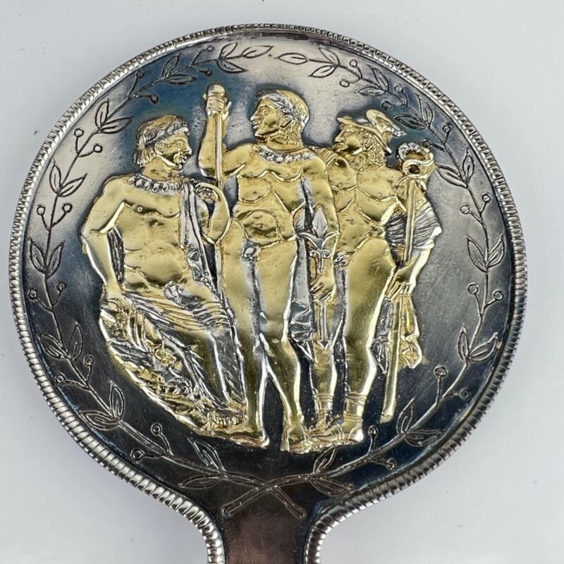 Antico set da toilette in Argento 925 e Oro Etrusco Sheffield & Argento