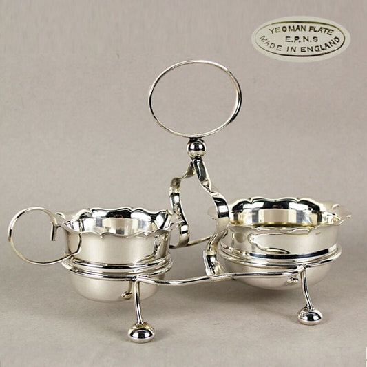 Antico set zuccheriera e lattiera in argento sheffield plated inglese da the Sheffield & Argento