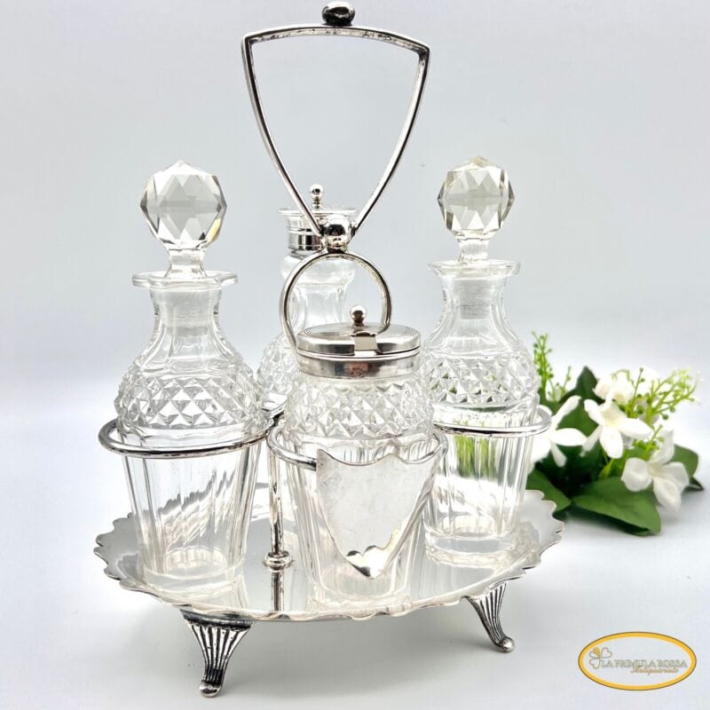 Antico Silver Condiment set condimento in argento sheffield plated olio aceto Sheffield & Argento
