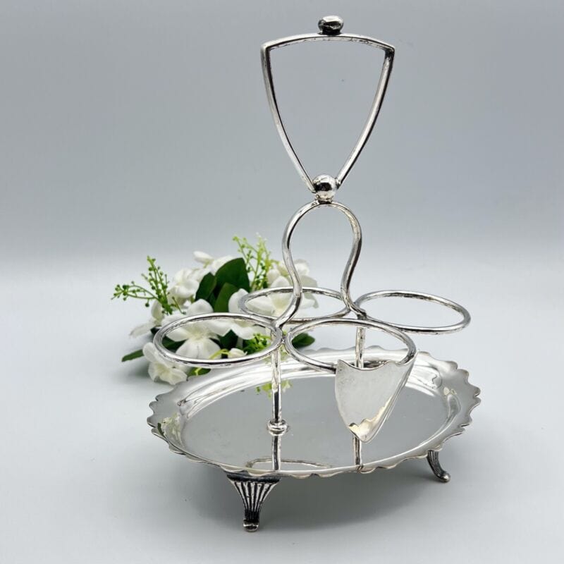 Antico Silver Condiment set condimento in argento sheffield plated olio aceto Sheffield & Argento
