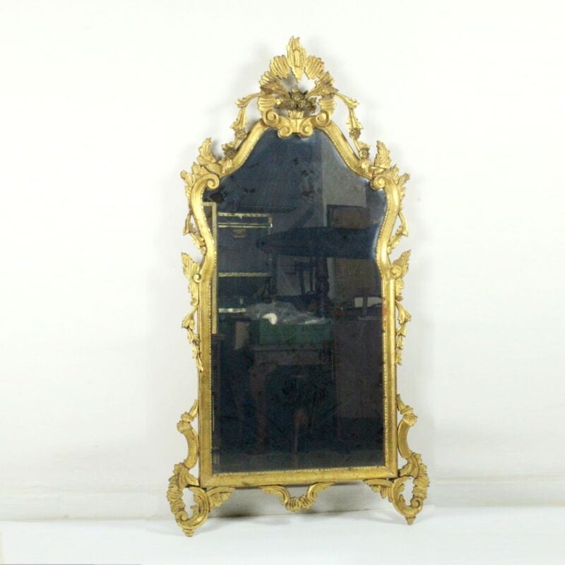 Antico specchio con cornice in legno stile Luigi XVI oro specchiera rettangolare Complementi d'arredo